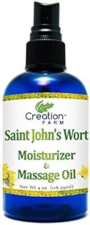 St Johns Wort Moisturizer & Massage Oil 4 OZ - Premium St Johns Wort Infusion in Massage Oil Blend - Soothing Body Massage Oil from Creation Farm