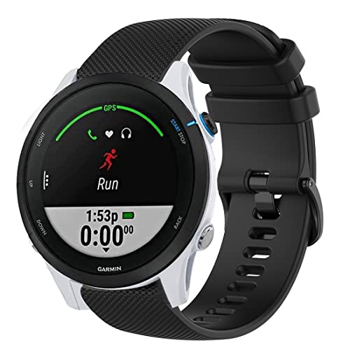 Moorovgi Compatible avec Garmin Forerunner 255s Armband,Sport Silikon Uhrenarmband für Venu 2S/ Garmin move 3S/Garmin vivoactive 4s (Schwarz) Cover