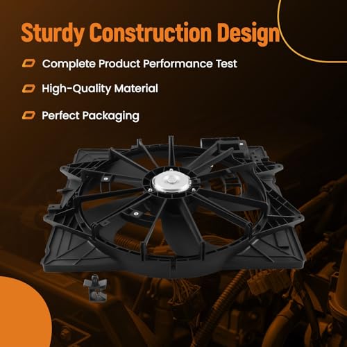 Image of maXpeedingrods Radiator Cooling Fan Assembly w /Shroud for Cadillac CTS 2009-2014 SRX 2009 STS 2009-2011, 19351719 20914377 620567