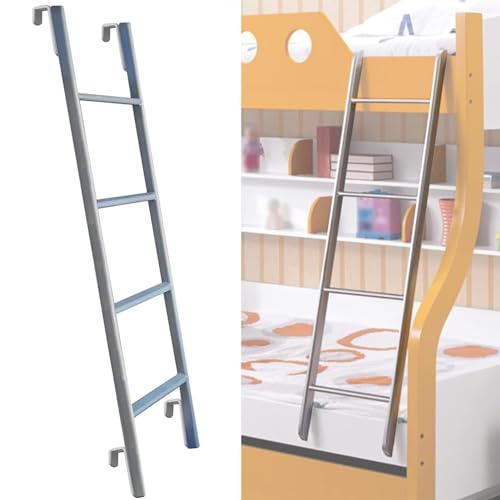 Escalera para litera plateada de metal de 4 escalones para camas loft y caravanas 2