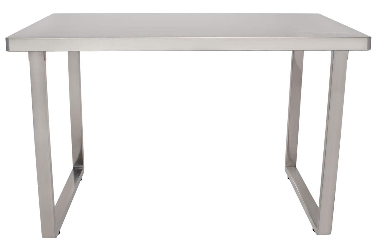 Beeketal 'BET-120a' Gastronomie Edelstahl Küchentisch 120 x 69,5 cm mit abgerundeten Ecken - Esstisch mit extra stabilem Gestell und verstellbaren Standfüßen