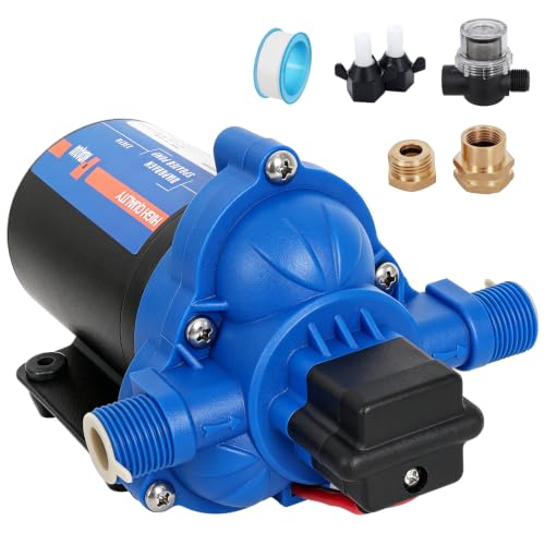 Image of 12V Sprayer Pump, 3.5GPM Chemical Resistant Diaphragm Pump | Corrosion-Resistant,60PSI Adj Pressure, Auto Shut-Off, Thermal Protection. for Agricultural Spraying, soft wash, RVs, boats