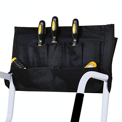 charaHOME 4 Step Ladder Step Stool Folding Portable Ladder Steel Frame with Safety Side Handrails Non-Slip Wide Pedal Kitchen and Home Stepladder with Attachable Tool Bag 500 lb Capacity