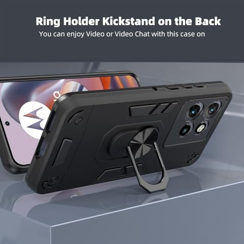 Image of NDCOM for Motorola Edge 50 Back Cover | Moto Edge 50 Back Cover Premium Protection | Shockproof Ring Holder Case