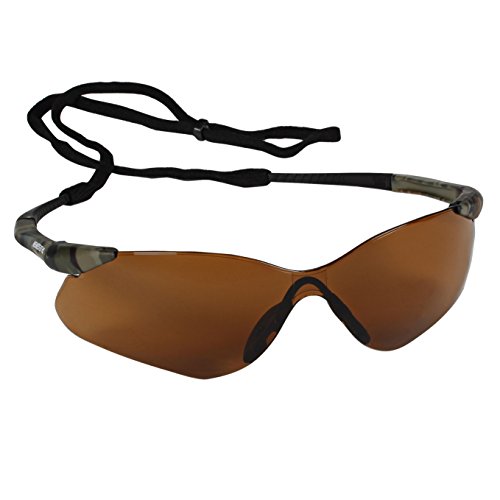 KleenGuard Nemesis VL Safety Glasses (20472), Sporty Frameless Design, UV Protection, Scratch Resistant, Bronze Lens with Camo Temples, 12 Pairs / Case