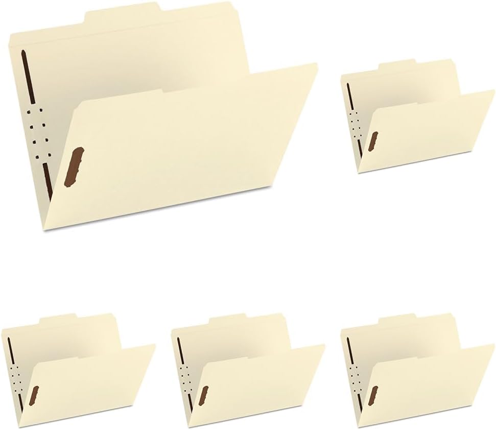 Smead Fastener File Folder, Reinforced 1/3-Cut Tab, Letter Size, Manila, 50 per Box (14537)