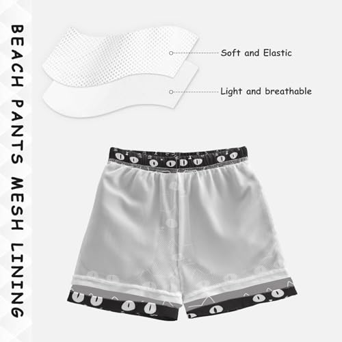 Boys Swim Trunks with Pockets and Quick Dry Fabric,Cute Black Cat Kids Swimwear Boy Swimsuit Small4