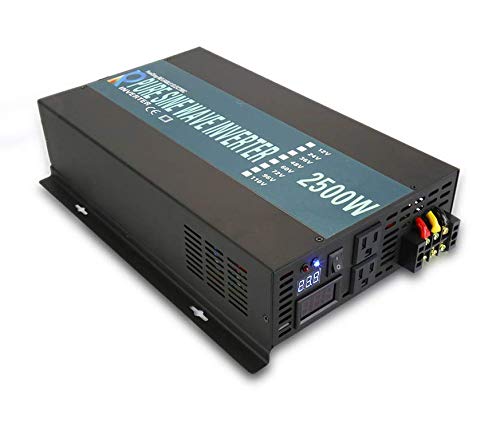 WZRELB High Efficiency 2500W Continuous Power 5KW Surge 12V DC Pure Sine Wave Inverter