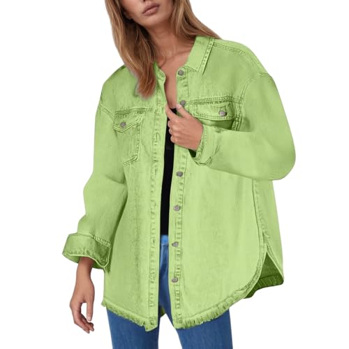 Genérico sahariana mujer, Cazadora Mujer Entretiempo Cazadoras Casual Abrigos Elegante Cazadora Ligera Chaquetas Moda Chaqueta Primavera Invierno Talla Grande Verde claro L