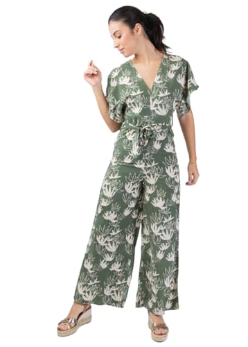 Combi-pantalon fluide HOLLY imprimé fleur de lotus en tissu premium
