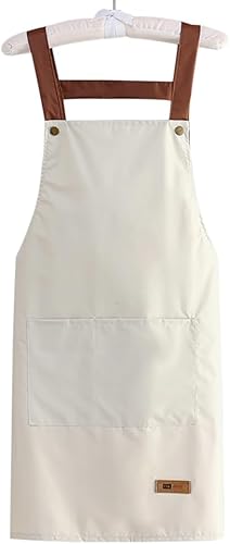 Miniatura 3 de Delantal de cocina para cocinar, delantal impermeable para hombre y mujer, resistente al aceite, con 2 bolsillos, delantal de chef