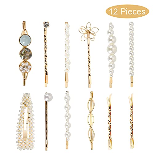 12 Pezzi Mollette Capelli Perle Eleganti,Fermaglio...