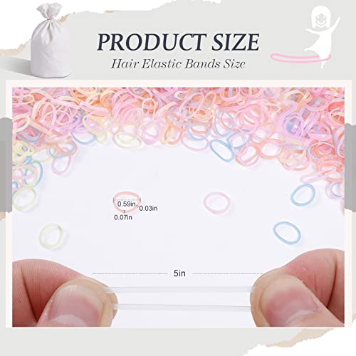 Marcoido Elastic Hair Ties,1500Pcs Hair Rubber Bands Ponytail Holders Braids Locs For Baby Toddlers Kids Women Men Small Hair Elastics With An Zipper Bag.(Small, Candy) #TOP2