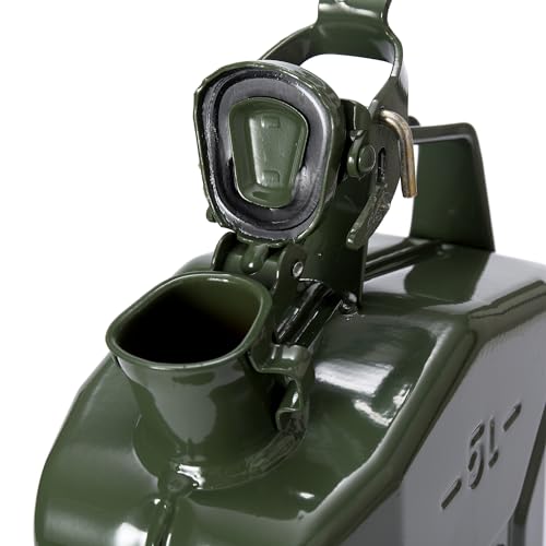 Image of Oxid7 5 Litre Green Metal Fuel Can with Bayonet Cap | Suitable for Petrol, Diesel and Bioethanol | 5 Litre Petrol Can with UN Approval and Tested