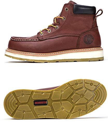 ROCKROOSTER Work Boots for Men, Soft Toe Waterproof Safety Working Shoes(AP360-soft, 11-BRN) - Thumbnail 3