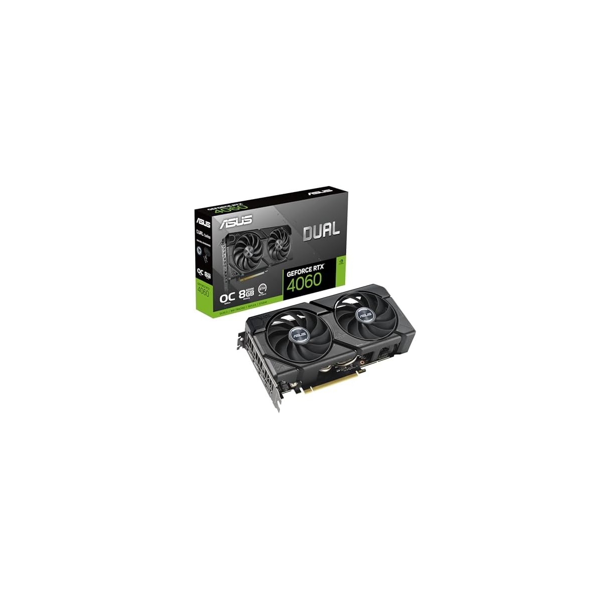 ASUS-DUAL-NVIDIA-GeForce-RTX-4060-OC-Edition-Scheda-Grafica-8-GB-GDDR6-128-Bit-PCIe-40-HDMI-DisplayPort-Nero-DUAL-RTX4060-O8G-EVO