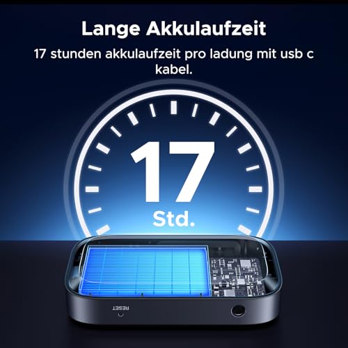 UGREEN Aux Bluetooth 6.0 Adapter Auto mit LDAC Dekodierung, Hi-Res Audio Gold Standard Zertifizierung, 17Std. Akkulaufzeit, Klinke Bluetooth Empfänger für Autoradio/Stereoanlage/Headset