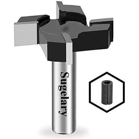 CNC Spoilboard Surfacing Router Bit, 1/2 Inch Shank Carbide Tipped Surface Planing Bottom Cleaning Cutter Slab Flattening Router Bit, Wood Milling Cutter Planer Woodworking Tool Cover