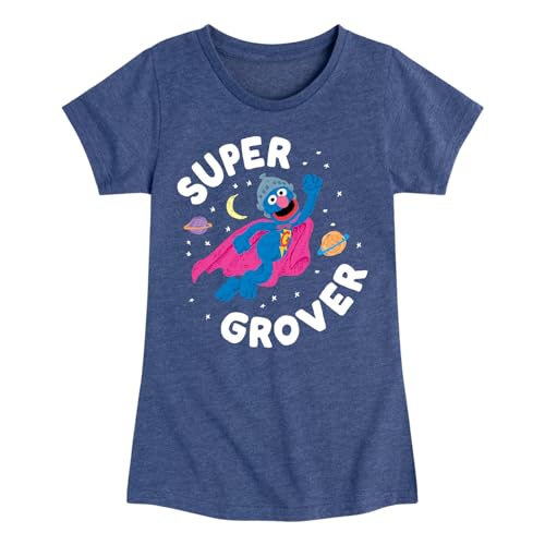 Sesame Street - Super Grover - Girls Fitted Short Sleeve Graphic T-Shirt