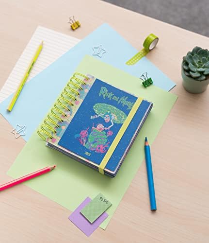 Official Rick And Morty 2023 Day To Page Diary | January 2023 - December 2023 | 6.3x5.5 in - 16x14 cm | 2023 Weekly Planner | Planner With Stickers & Pocket | 2023 Diary | Rick & Morty Merchandise