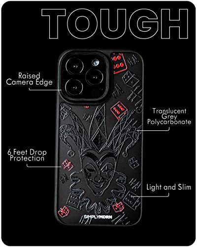 Simplymdrn Jester Compatible With Iphone 11 Pro Case [Glossy] Shockproof Protective Tough For Men Phone Cases 5.6 Inch 2019, Black #TOP3