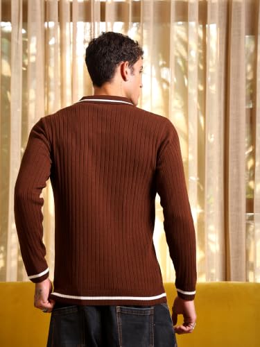 Image of Kvetoo Full Sleeve Winter Wear Woolen Collar Polo Sweater for Men