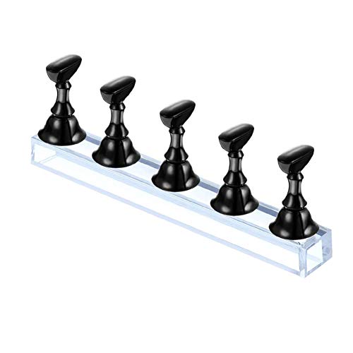 Black Magnetic Acrylic Nail Tip Practice Display Holder Fingernail DIY Nail Art Display Stand Nail Art Salon Pillar Manicure Tools