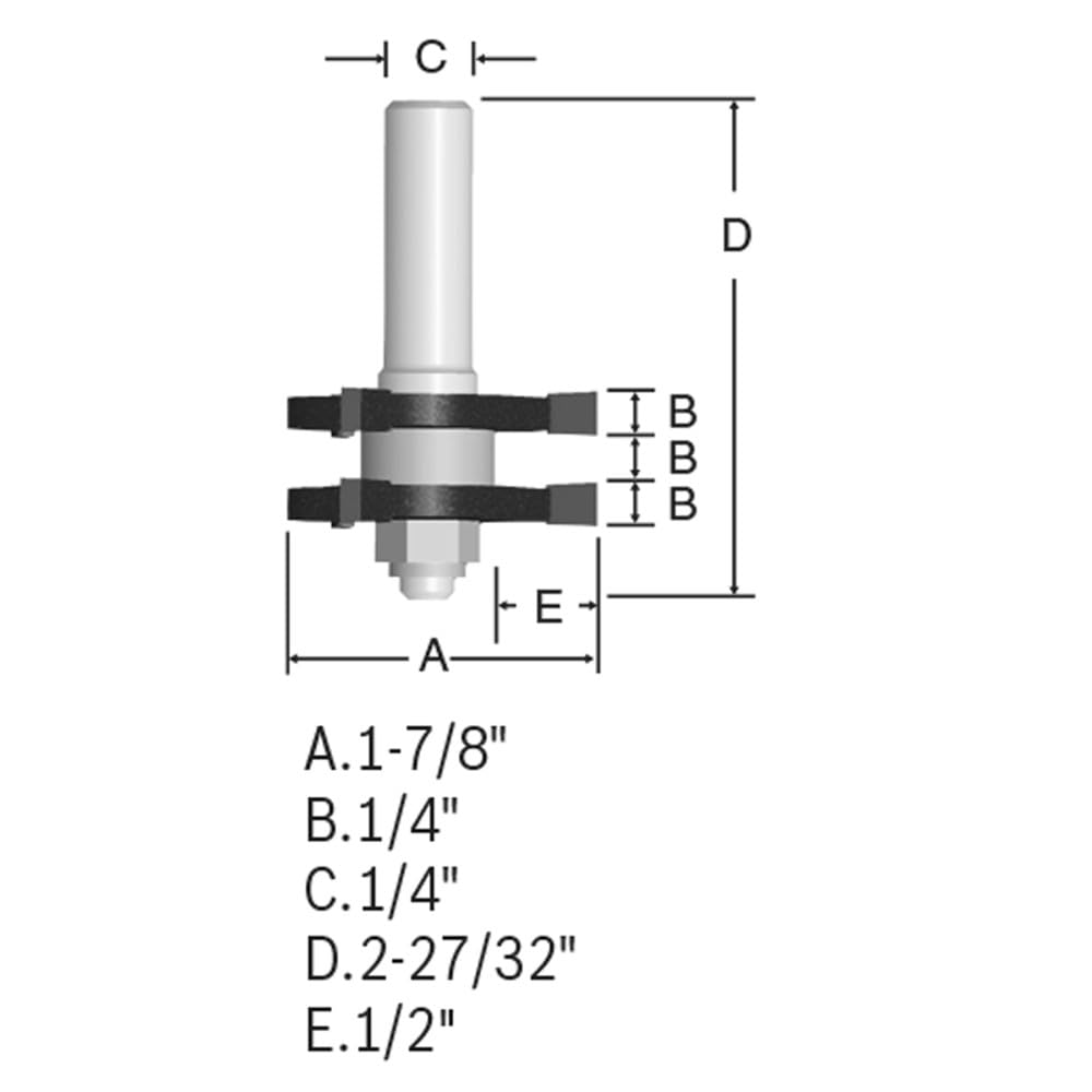Bosch 84623M Nut- und Feder-Bit, Hartmetallbestückt, 4,8 x 6,3 mm