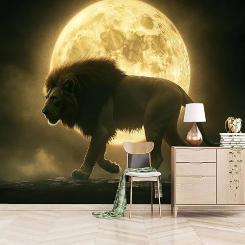 Fotomurales Autoadhesivo 500x280cm Luna En Leo - No Tejido - ExtraíBle Para Despegar Y Pegar - Paisaje De Animales 3d Tv Fondo Pared Dormitorio Murales Papel Tapiz Moderno