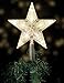 Produktbild Weihnachtsbaumspitze mit 10 LED mit Stromstecker - 18 x 22 cm - beleuchtete Christbaumspitze in warmweiß - Weihnachtsbaum Stern Spitze Baumspitze