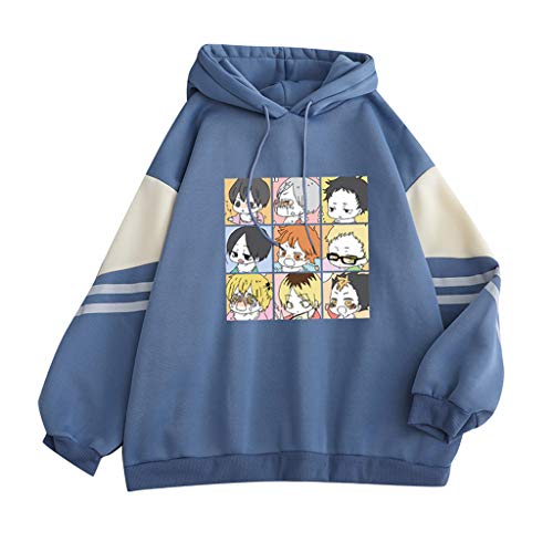 SAFTYBAY Moletom com capuz de manga Haikyuu macio Hinata Nekoma Karasuno Kageyama Fukurodani Cosplay