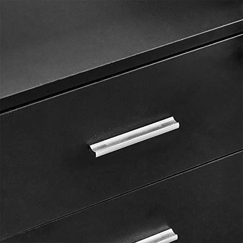 Redd Royal Mobile Wooden Home Office File Storage Cabinet with 3 Drawers, Under Desk Unit Document Filing Pedestal Cabinet with Wheels for Small Spaces (Black with Lock)