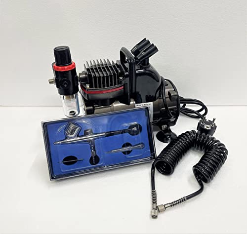Image of ANMSALES TC-80 / AB-130 Mini Air Compressor Kit (With Airbrush & Pipe) For Paint Nail Art Tattoo Cake Decoration Paint Spray.