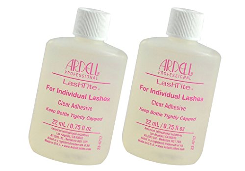Ardell Lashtite Eyelash Adhesive Glue-Clear Individual Eyelash Adhesive Specially Formulated For Use With Duralash - Size 0.75 fl oz / 22ml (Pack 2)