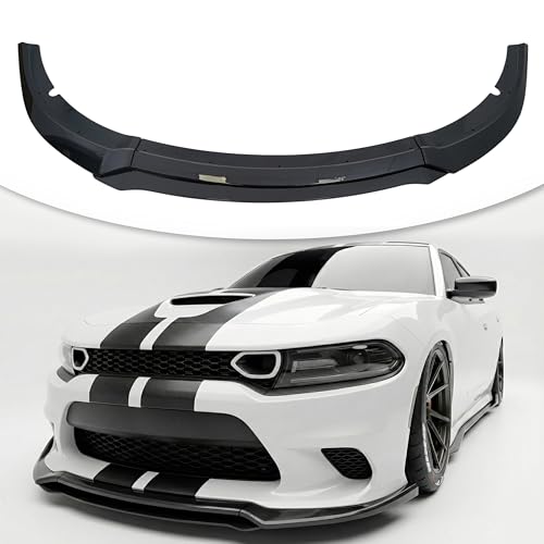 Front Bumper Lip Compatible with 2015-2023 Dodge Charger SRT/Hellcats/Scat Pack,GT-V Style ABS Front Splitter Lower Protector AMPP Front Air Dam Chin Spoiler Splitter Gloss Black