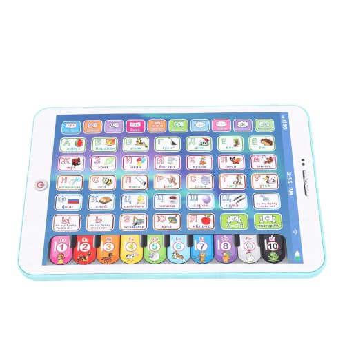 Jiawu Russian Learning Tablet Educational Interactive Pad for Early Education Travel 3 Years and Up Battery Powered
