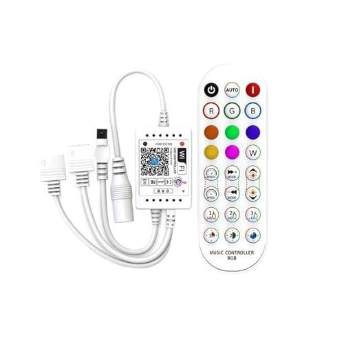 Contrôleur musique de ruban LED double sortie avec télécommande IR 24 touches polyvalente