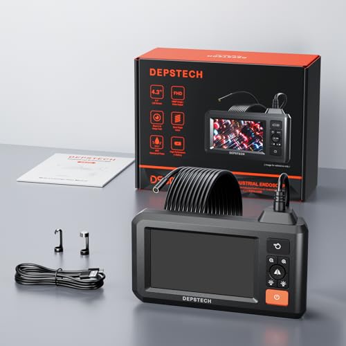 DEPSTECH Endoskopkamera mit Licht, Endoskop mit 4,3'-IPS-Bildschirm, 1080P HD Digital...
