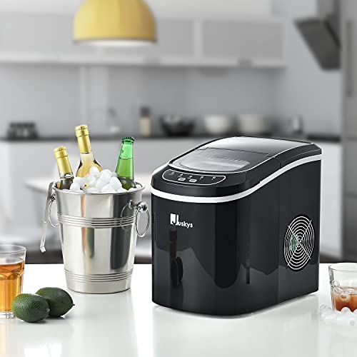 Juskys Eiswürfelmaschine IcyCube - 12 kg in 24 Std. - Eiswürfel in 7-13 min - Eiswürfelbereiter 100 Watt - Icemaker 2,4 Liter Wassertank — Schwarz – Bild 4