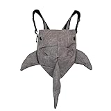 SCOFY FASHION Mochila con forma de tiburón para mujeres y hombres, bolsa de viaje, bonita mochila de mano, gris, M