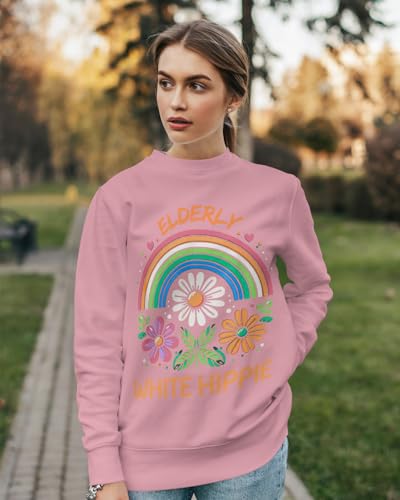 Elderly White Hippie Shirt Elderly White Hippie Hoodie Funny Long Sleeve Pullover Hoodie for Men Women 5