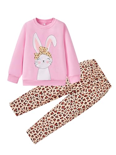 Image of Little Girls Clothes Sets - Cute Sweatshirts Top Shirt & Leggings 2 Piece Kids Fall Winter Outfits Toddler Clothing