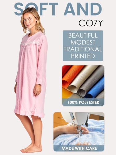 Image of Casual Nights Women's Cozy Long Sleeve Fleece Nightgown
