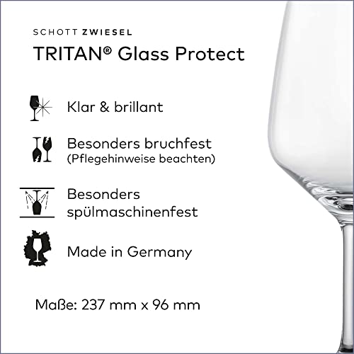 Schott Zwiesel 115672 Bordeaux 130 Rotweinglas, Bleikristallglas, klar, 9,5 x 9,5 x 23,7 cm, 6 Stück – Ansicht 2