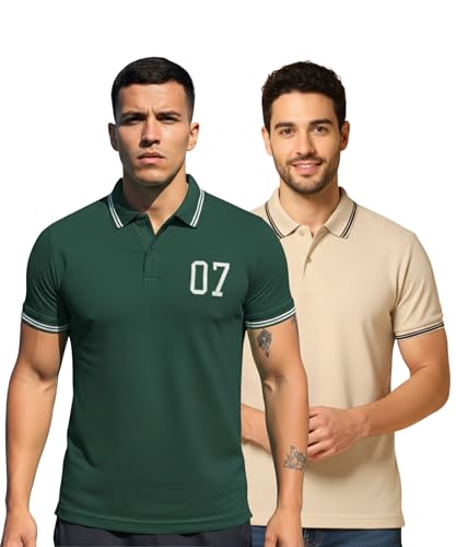 Image of INKKR Men's Soild Half Sleeve Polo T-Shirt Combo
