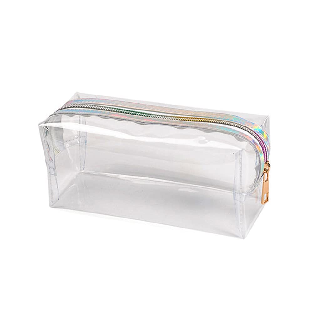 WZ Astuccio Trasparente In PVC Con Cerniera – Confezione Da 2, 21,5x11,5 Cm, Per Scuola, Ufficio, Viaggio E Trucco - 2