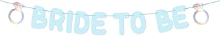 Bridal Shower Decorations, Pre-Strung Bride to Be Banner No DIY Bridal Shower Garland Holographic Rings Bachelorette Party Decor Hanging Backdrop for Wedding Engagement Party