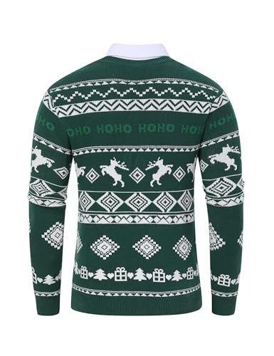 TURETRENDY Men's Christmas Sweaters Ugly Xmas Pullover Reindeer Snowflake Knitted Round Neck Jumpers4