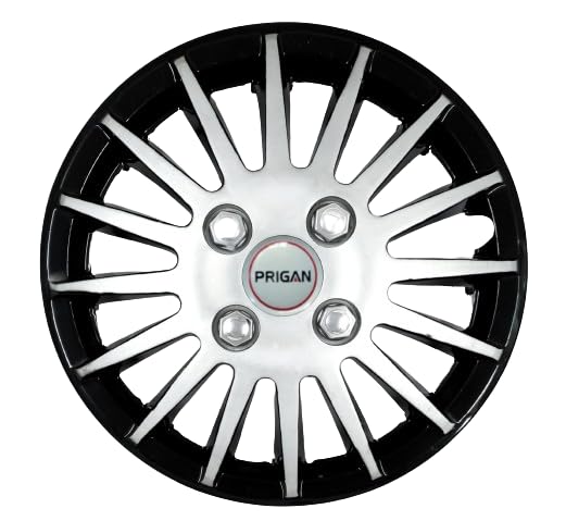 Image of PRIGAN Universal Black Silver Wheel Cover 16 inch for All 16 Inch Cars (Set of 4 Pcs) (Press Fitting) Model- Camry DC 16