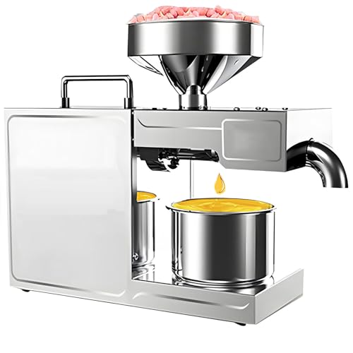Pressa Olio Calda Fredda Commerciale,Frantoio Domestico Acciaio Inossidabile,Pressa per Olio Automatica Elettrica,Consumo Energetico 0,6 Kwh/Ora,Tra Cui Arachidi,Semi Girasole